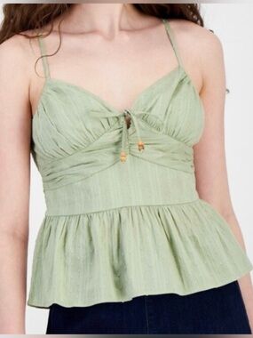Planet Heart Textured Peplum Tank